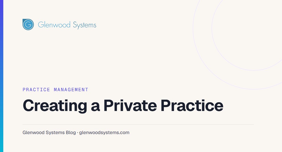 Creating a Private Practice: Glenwood Systems blog title card