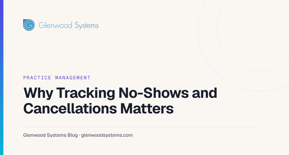 Why Tracking No-Shows and Cancellations Matters: Glenwood Systems blog title card